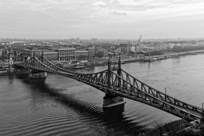 Pont de la Liberté vu du Mont Gellért, Budapest - Liberty Bridge seen from Gellert Hill, Budapest